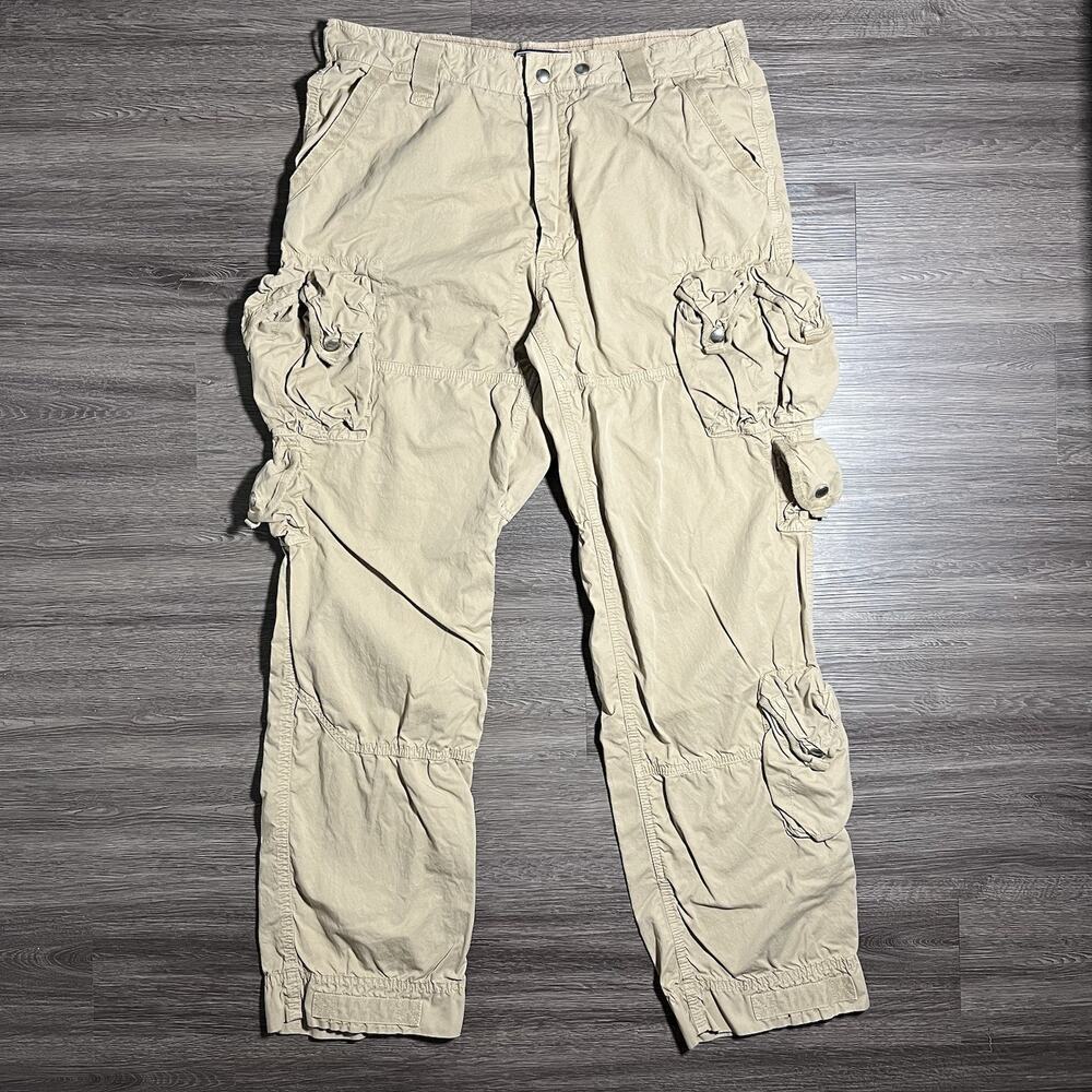 Vintage Polo Ralph Lauren Cargo Pants Men's 36x32 Khaki Military Paratrooper